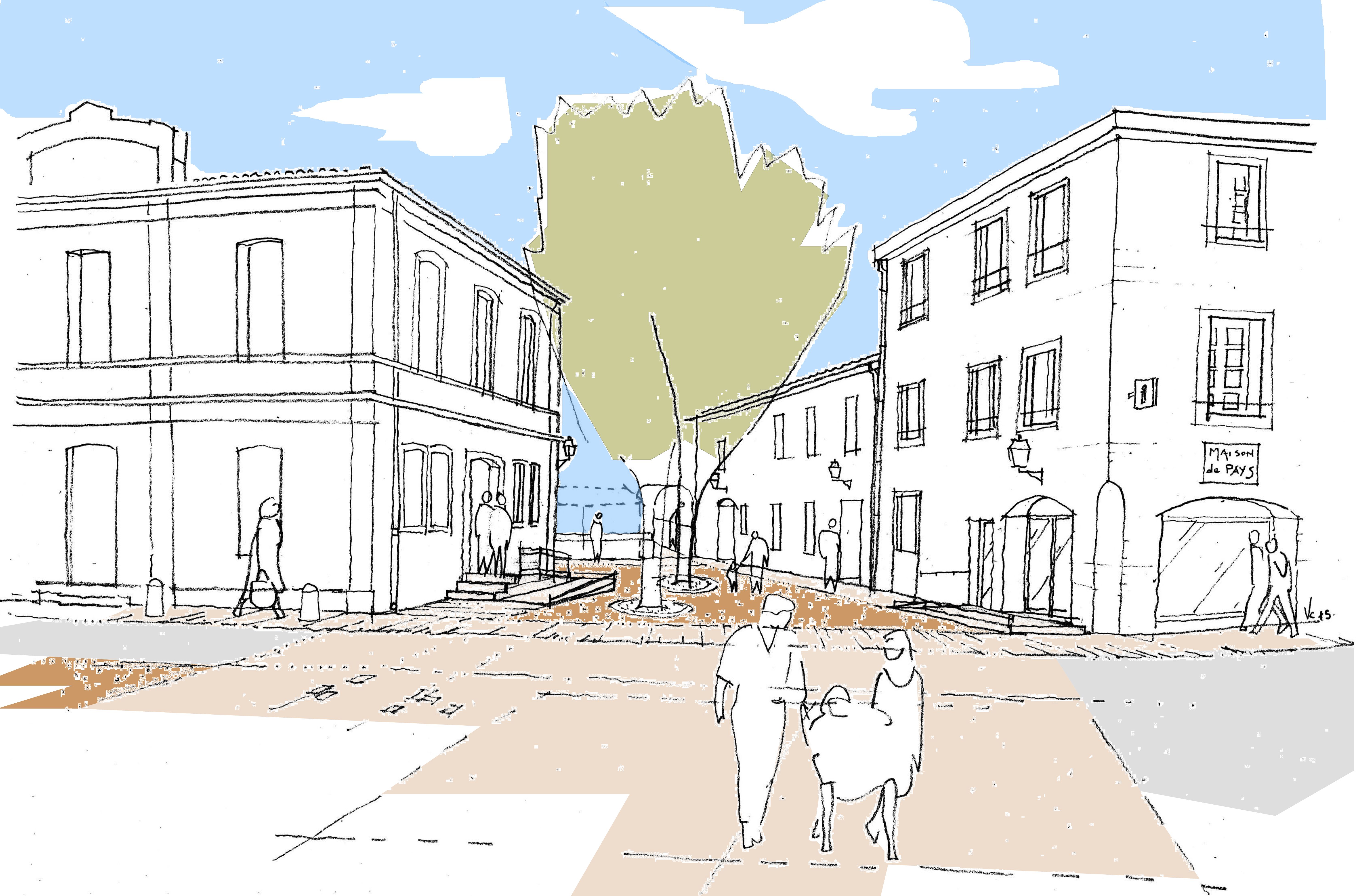 Perspective proposée place de la mairie